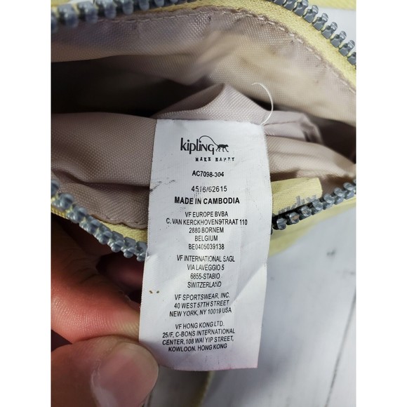 Kipling tan beige neutral Alvar Crossbody Purse Bag No monkey Yellow - Picture 12 of 15